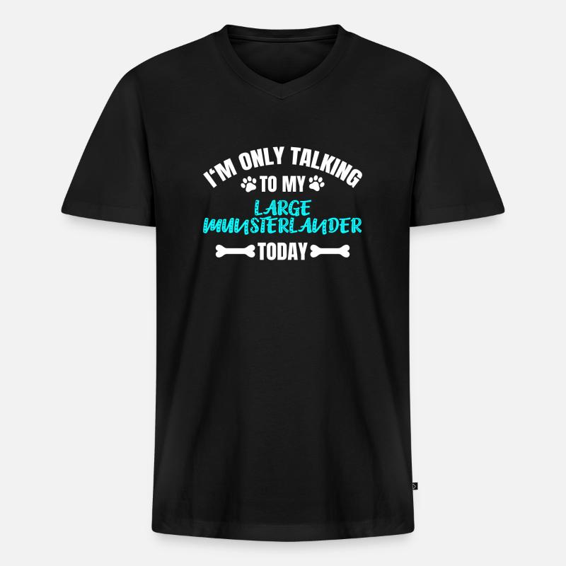 Large Munsterlander - Männer Premium Bio T-Shirt mit V-Ausschnitt - Schwarz
