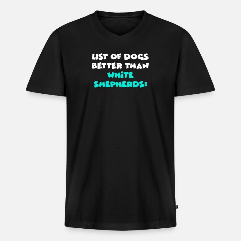 White Shepherds - Männer Premium Bio T-Shirt mit V-Ausschnitt - Schwarz
