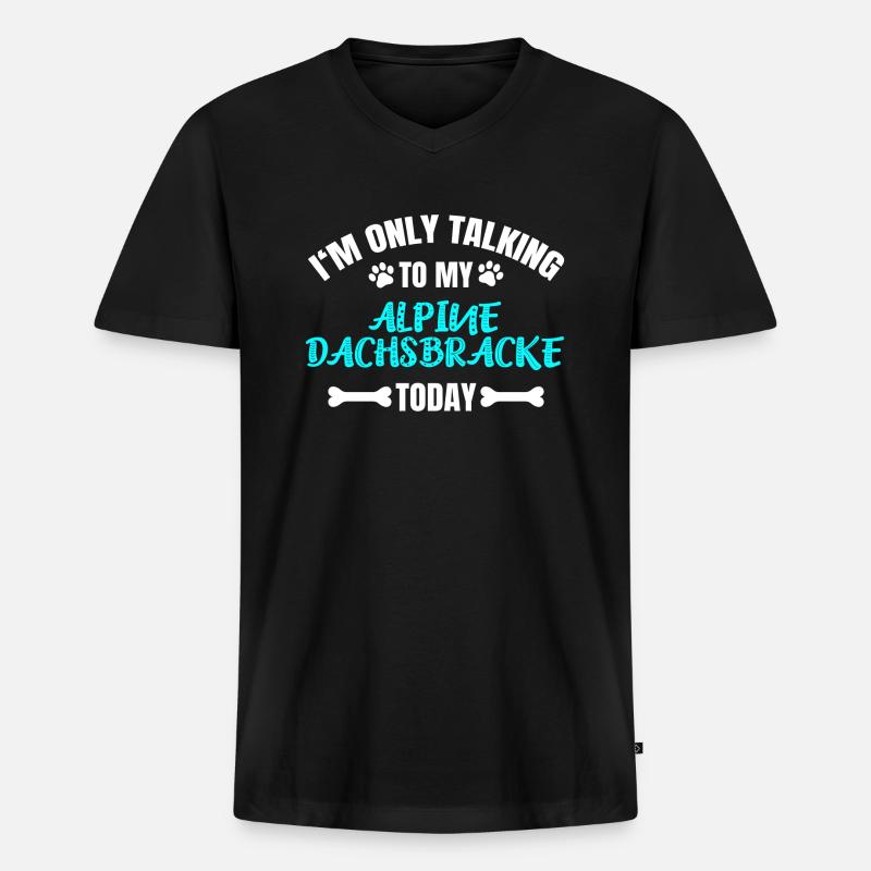 Alpine Dachsbracke - Männer Premium Bio T-Shirt mit V-Ausschnitt - Schwarz