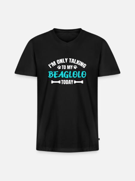 Beaglolo - Men's Premium Organic T-shirt with V-neck - black