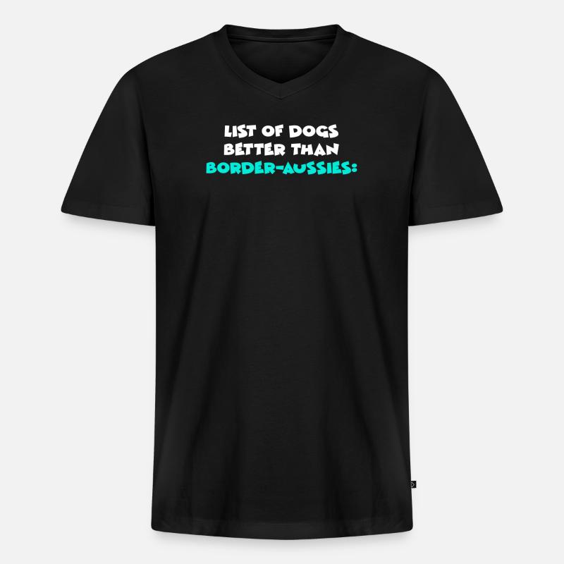 Border-Aussies - Männer Premium Bio T-Shirt mit V-Ausschnitt - Schwarz