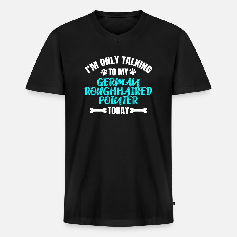German Roughhaired Pointer - Männer Premium Bio T-Shirt mit V-Ausschnitt - Schwarz