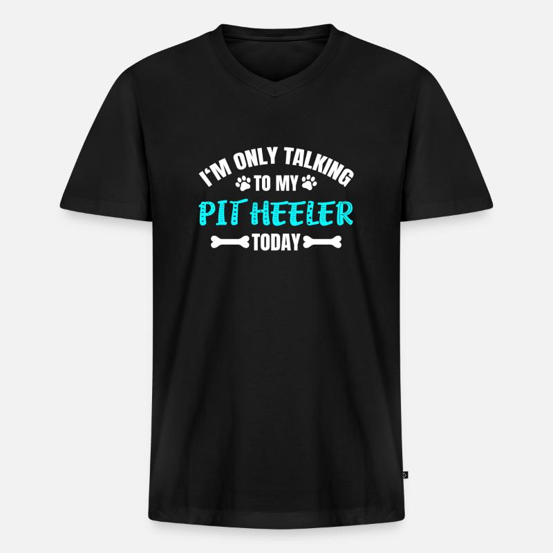 Pit Heeler - Männer Premium Bio T-Shirt mit V-Ausschnitt - Schwarz