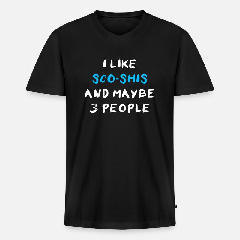 Sco-Shi - Männer Premium Bio T-Shirt mit V-Ausschnitt - Schwarz