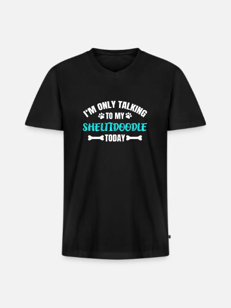 Sheltidoodle - Men's Premium Organic T-shirt with V-neck - black
