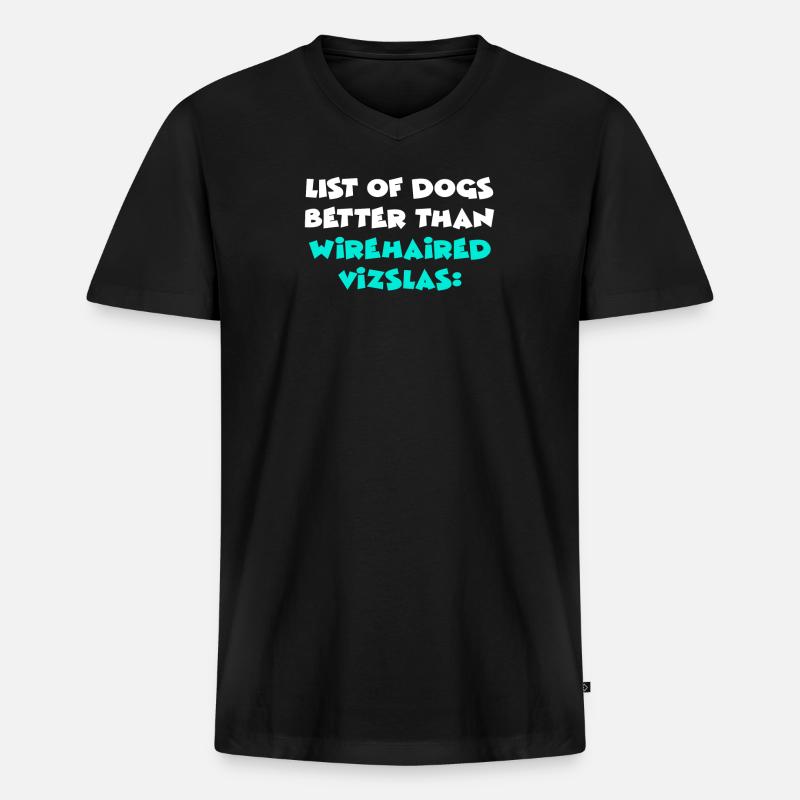 Wirehaired Vizslas - Männer Premium Bio T-Shirt mit V-Ausschnitt - Schwarz