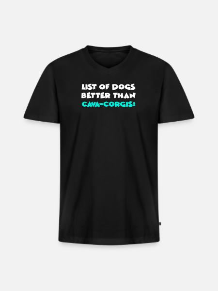 Cava-Corgis - Männer Premium Bio T-Shirt mit V-Ausschnitt - Schwarz