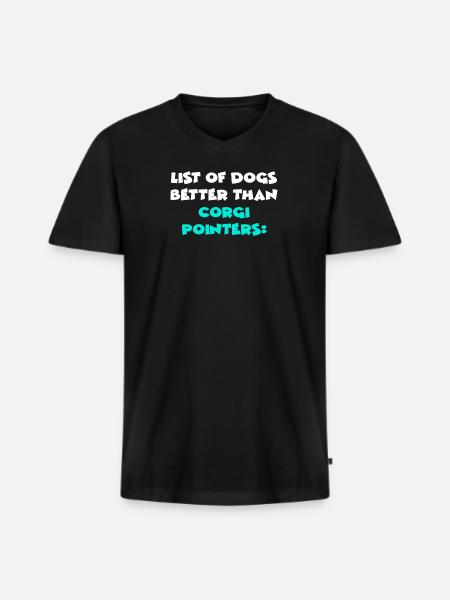 Corgi Pointers - Männer Premium Bio T-Shirt mit V-Ausschnitt - Schwarz