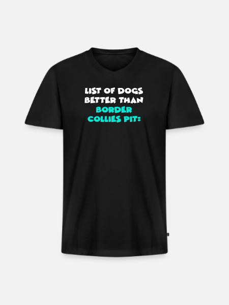 Fosses Border Collie - T-shirt encolure en V Premium bio Homme - noir