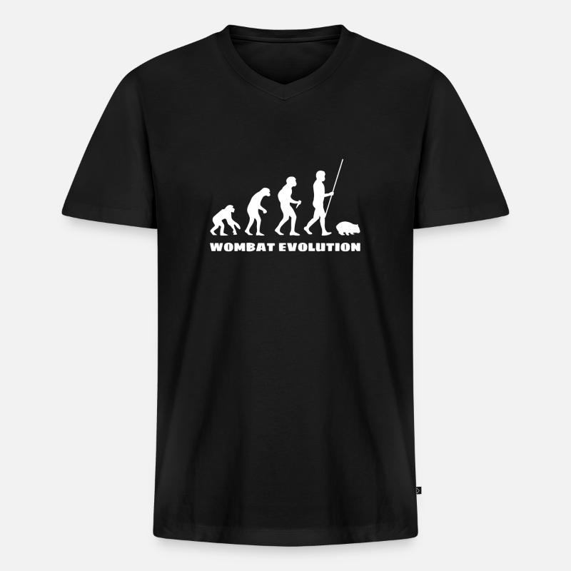 Évolution du wombat - T-shirt encolure en V Premium bio Homme - noir