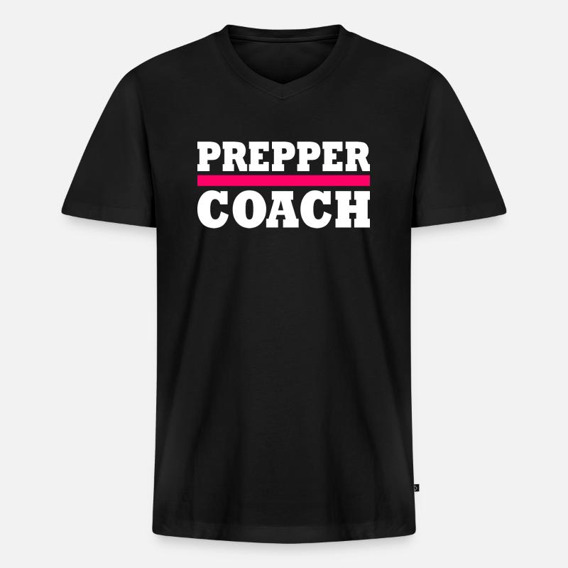 Prepper - Männer Premium Bio T-Shirt mit V-Ausschnitt - Schwarz