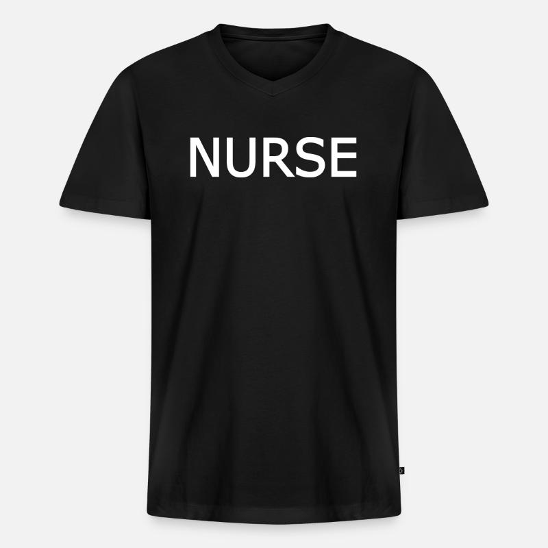 Nurse - Männer Premium Bio T-Shirt mit V-Ausschnitt - Schwarz