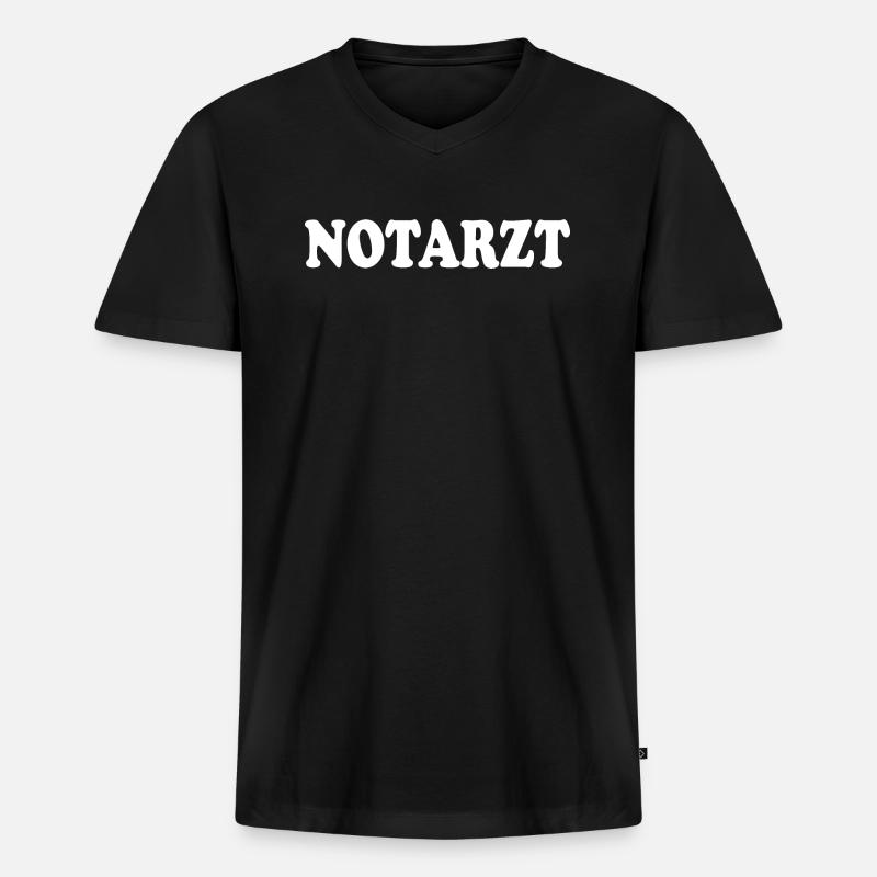 Notarzt - Männer Premium Bio T-Shirt mit V-Ausschnitt - Schwarz
