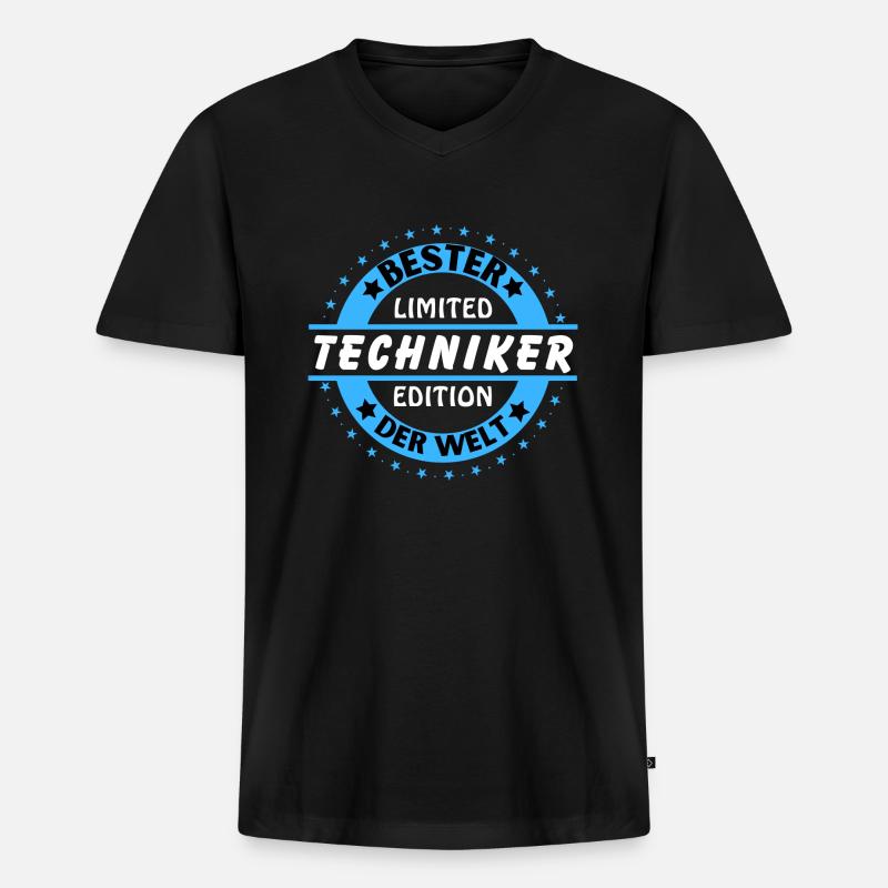 Bester Techniker der Welt - Männer Premium Bio T-Shirt mit V-Ausschnitt - Schwarz