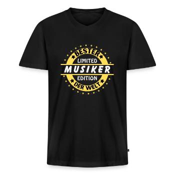 Bester Musiker der Welt - Männer Premium Bio T-Shirt mit V-Ausschnitt - Schwarz - Vorne - Nico (187cm)