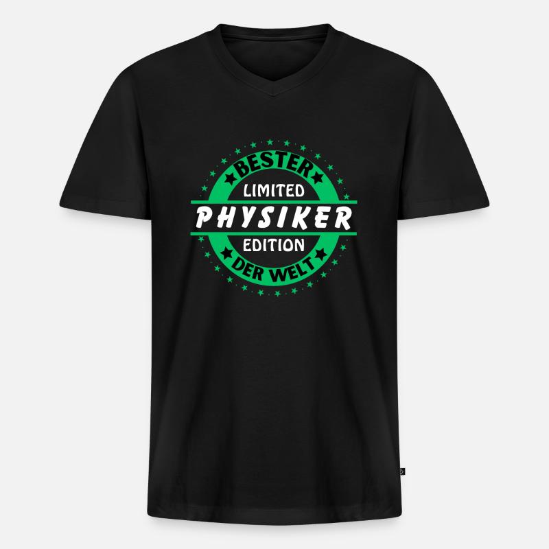 Bester Physiker der Welt - Männer Premium Bio T-Shirt mit V-Ausschnitt - Schwarz