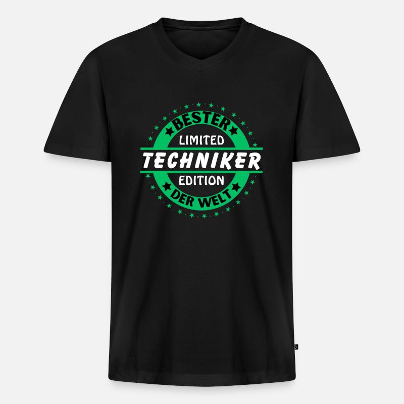Bester Techniker der Welt - Männer Premium Bio T-Shirt mit V-Ausschnitt - Schwarz