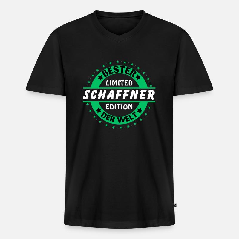 Bester Schaffner der Welt - Männer Premium Bio T-Shirt mit V-Ausschnitt - Schwarz