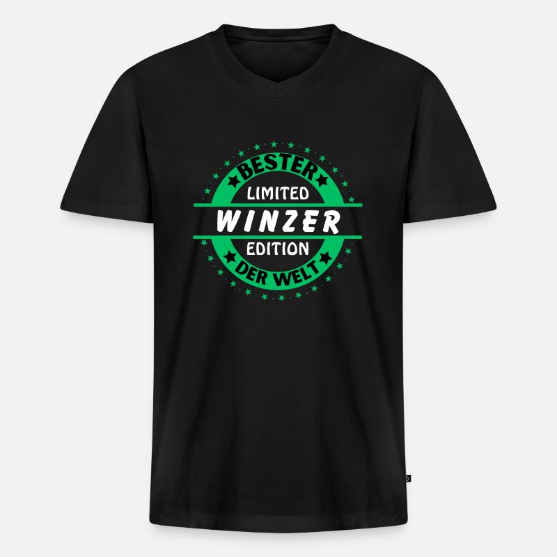 Bester Winzer der Welt - Männer Premium Bio T-Shirt mit V-Ausschnitt - Schwarz