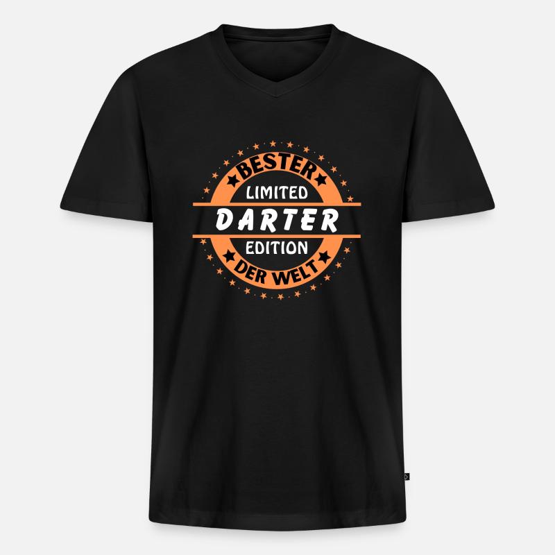 Bester Darter der Welt - Männer Premium Bio T-Shirt mit V-Ausschnitt - Schwarz