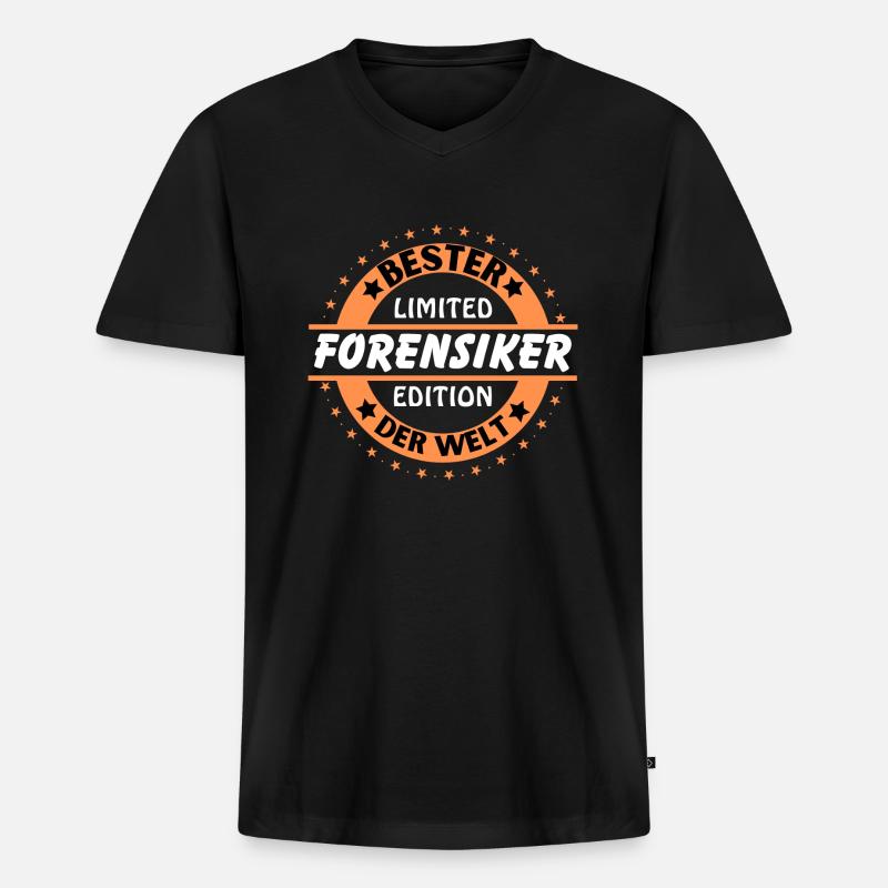 Bester Forensiker der Welt - Männer Premium Bio T-Shirt mit V-Ausschnitt - Schwarz