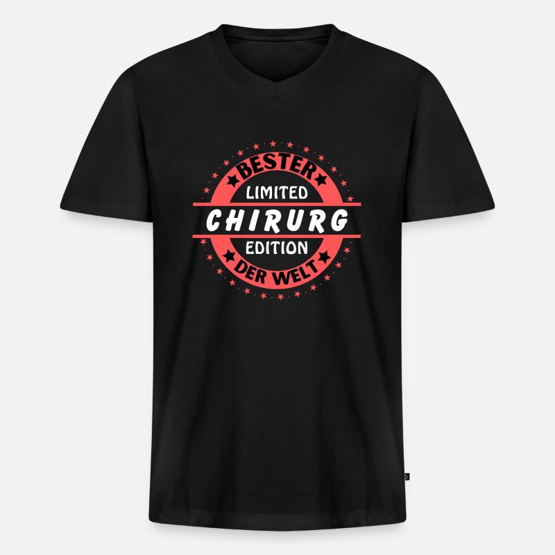 Bester Chirurg der Welt - Männer Premium Bio T-Shirt mit V-Ausschnitt - Schwarz