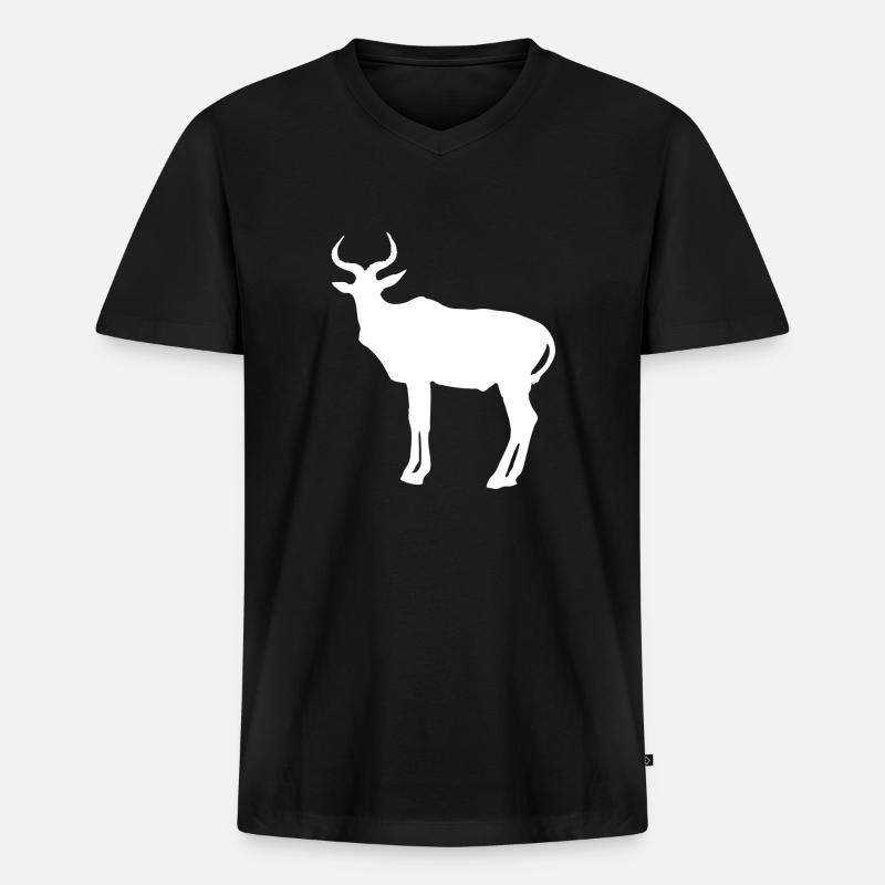Antilope - Männer Premium Bio T-Shirt mit V-Ausschnitt - Schwarz