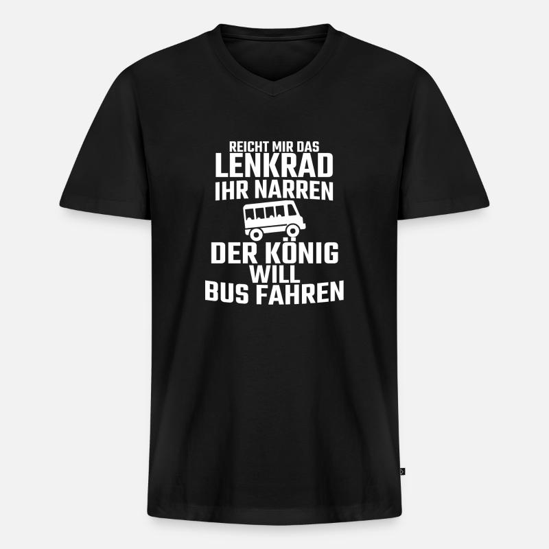 Busfahrer Lustiger Spruch - Männer Premium Bio T-Shirt mit V-Ausschnitt - Schwarz