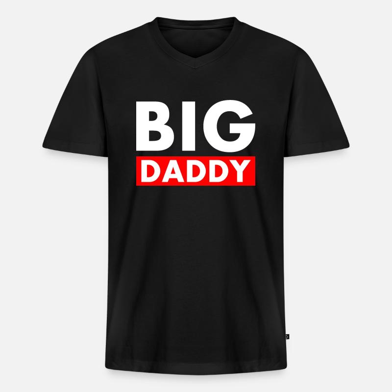 BIG DADDY - Männer Premium Bio T-Shirt mit V-Ausschnitt - Schwarz
