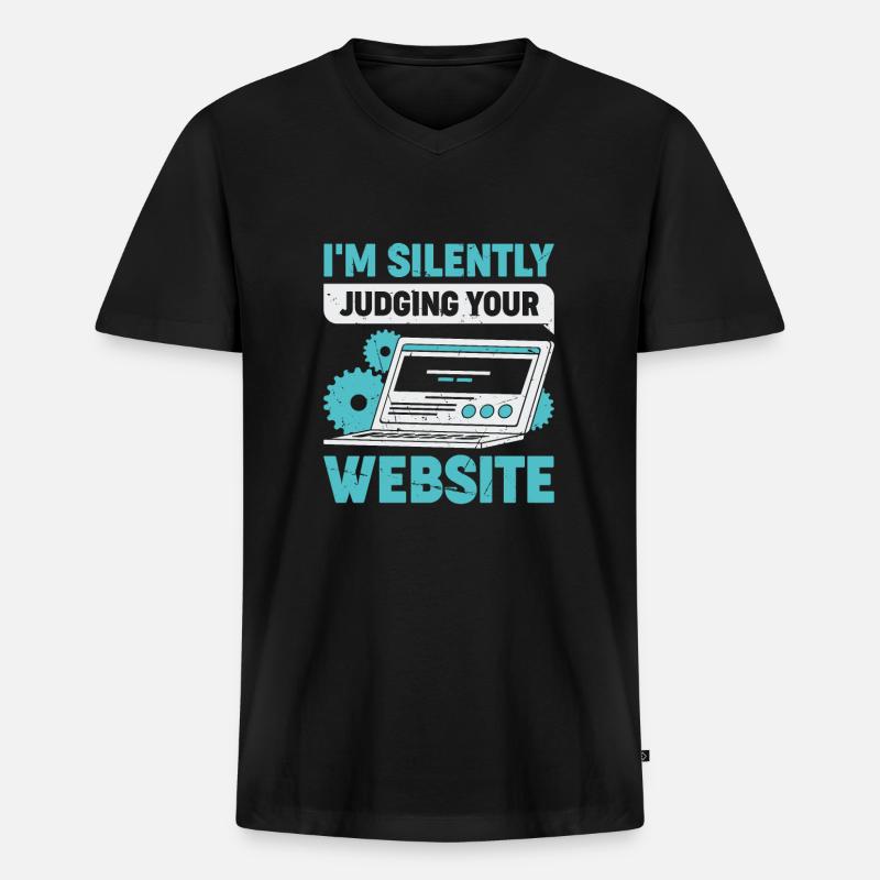 Lustiges Webdesign Webdesigner Geschenk - Männer Premium Bio T-Shirt mit V-Ausschnitt - Schwarz