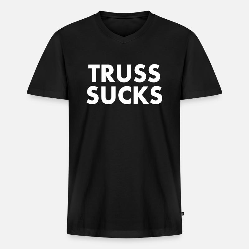 Truss sucks - Männer Premium Bio T-Shirt mit V-Ausschnitt - Schwarz