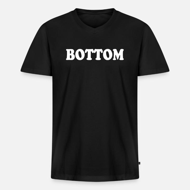Bottom - Männer Premium Bio T-Shirt mit V-Ausschnitt - Schwarz