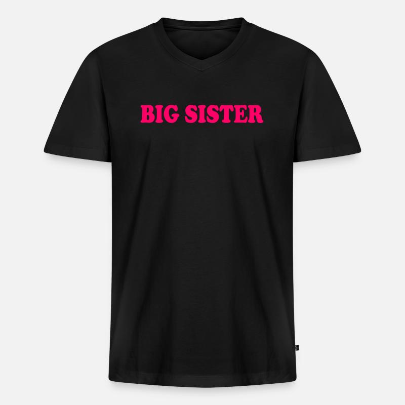 Big sister - Männer Premium Bio T-Shirt mit V-Ausschnitt - Schwarz