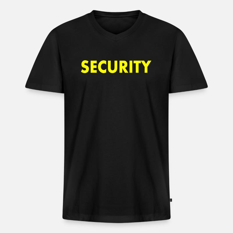 Security - Männer Premium Bio T-Shirt mit V-Ausschnitt - Schwarz