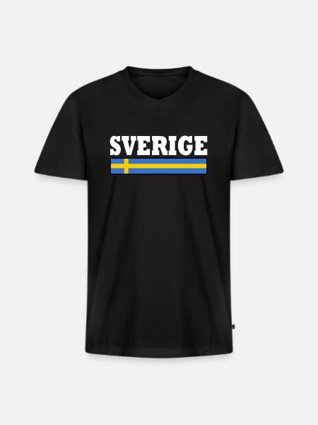 Sweden flag - Men's Premium Organic T-shirt with V-neck - black