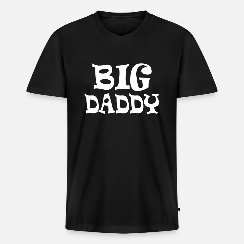 Big daddy - Männer Premium Bio T-Shirt mit V-Ausschnitt - Schwarz