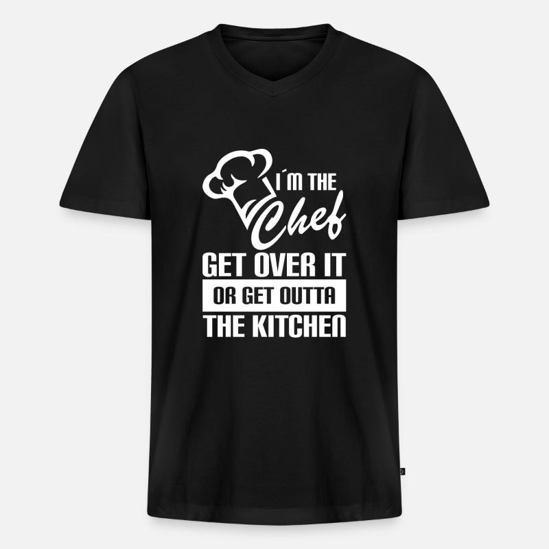 Ich Bin Der Chefkoch Überwinde Es Oder Verschwinde - Männer Premium Bio T-Shirt mit V-Ausschnitt - Schwarz
