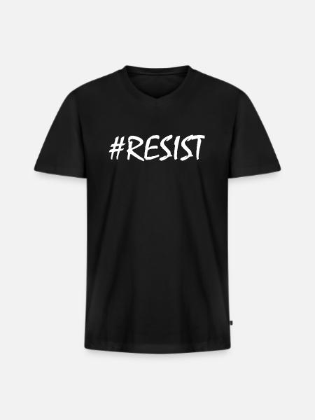 Resist - Men's Premium Organic T-shirt with V-neck - black