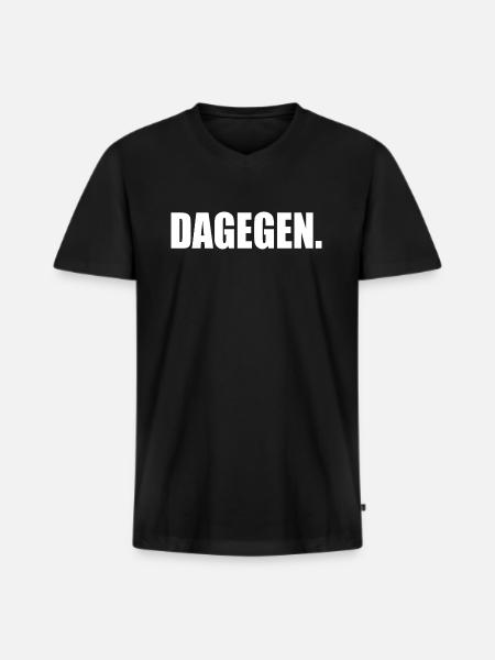Dagegen - Männer Premium Bio T-Shirt mit V-Ausschnitt - Schwarz