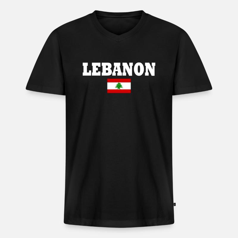 Libanon - Männer Premium Bio T-Shirt mit V-Ausschnitt - Schwarz