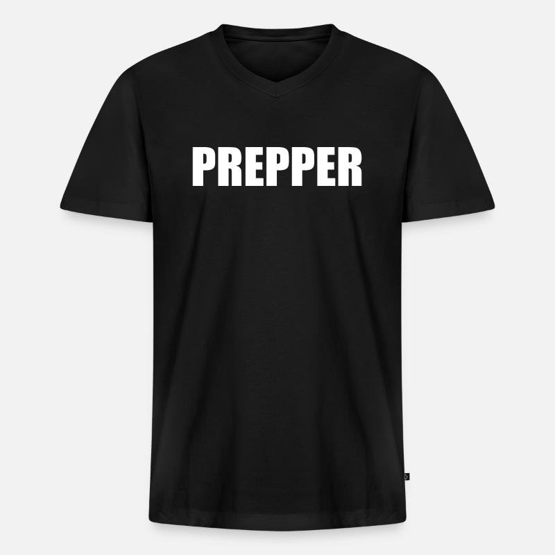 Prepper - Männer Premium Bio T-Shirt mit V-Ausschnitt - Schwarz