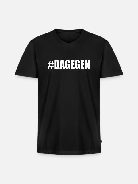 Dagegen - Männer Premium Bio T-Shirt mit V-Ausschnitt - Schwarz