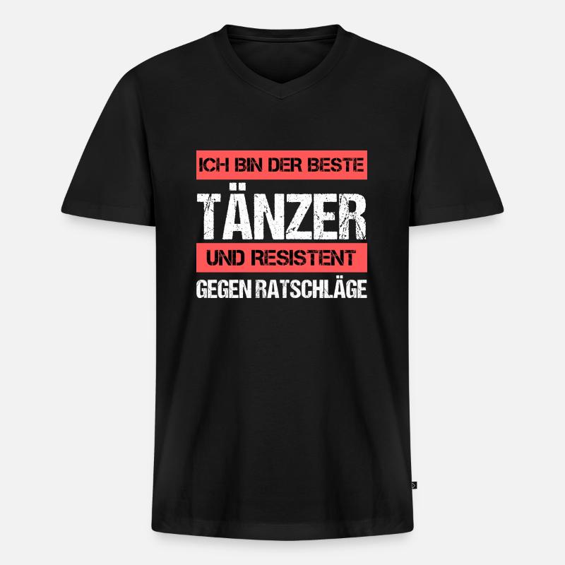 Resistenter Tänzer - Männer Premium Bio T-Shirt mit V-Ausschnitt - Schwarz