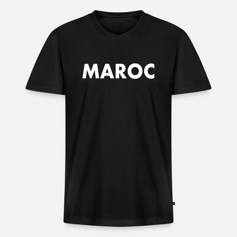 Maroc - Männer Premium Bio T-Shirt mit V-Ausschnitt - Schwarz