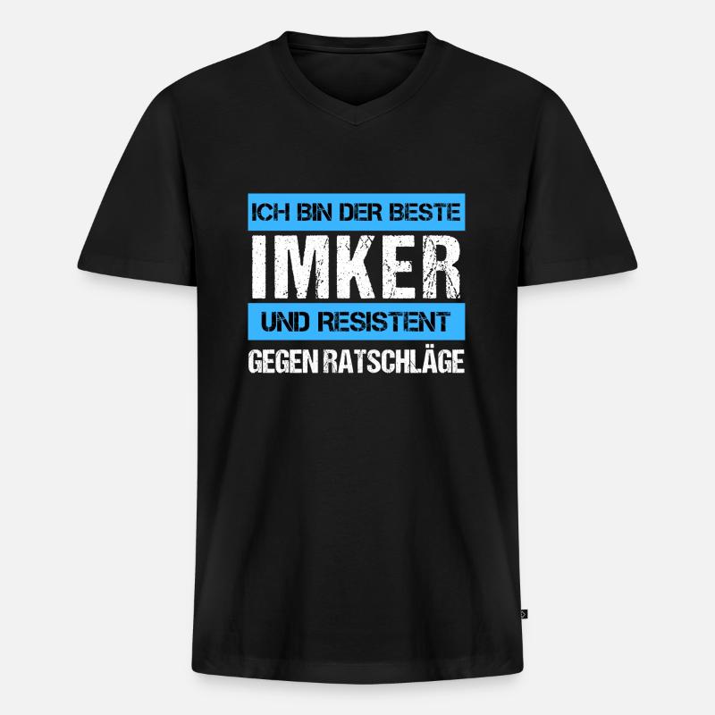 Resistenter Imker - Männer Premium Bio T-Shirt mit V-Ausschnitt - Schwarz