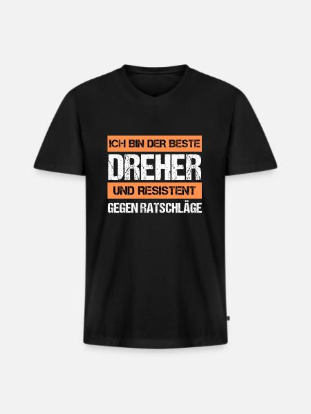Retourneur résistant - T-shirt encolure en V Premium bio Homme - noir
