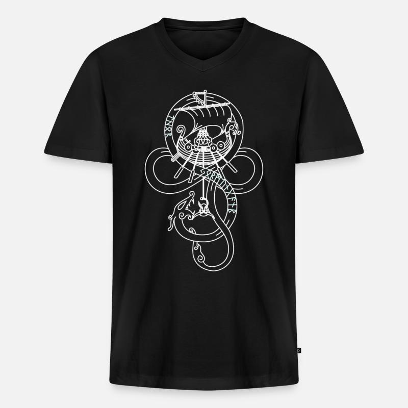 Thor - Männer Premium Bio T-Shirt mit V-Ausschnitt - Schwarz
