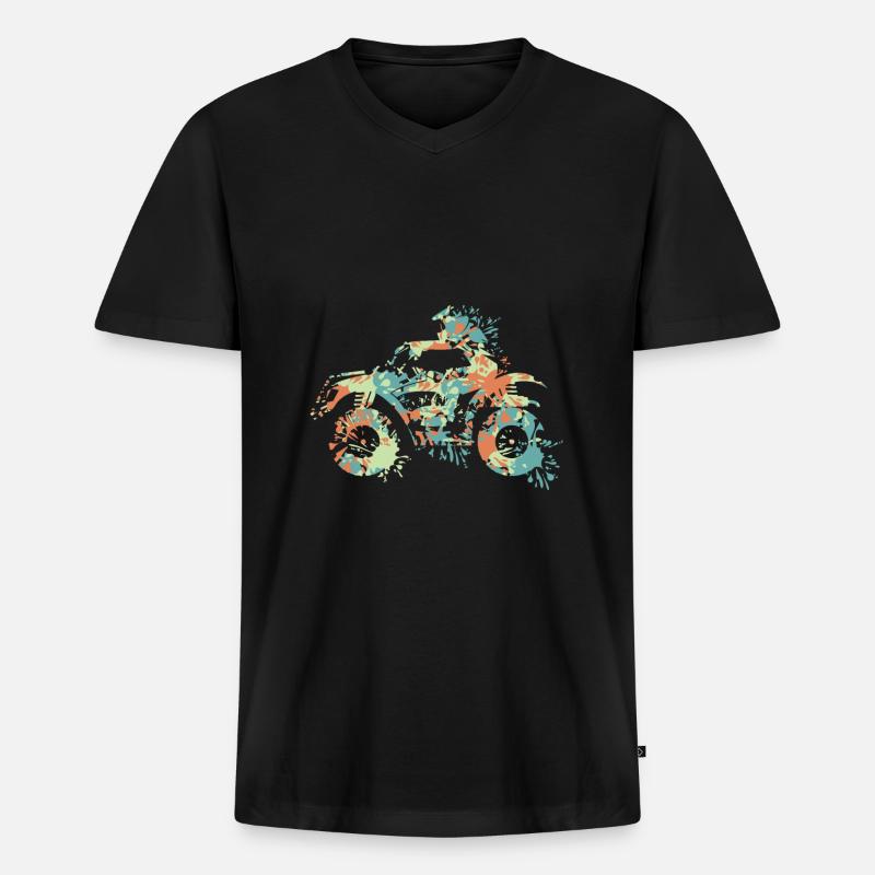 Quad ATV Splash - Männer Premium Bio T-Shirt mit V-Ausschnitt - Schwarz