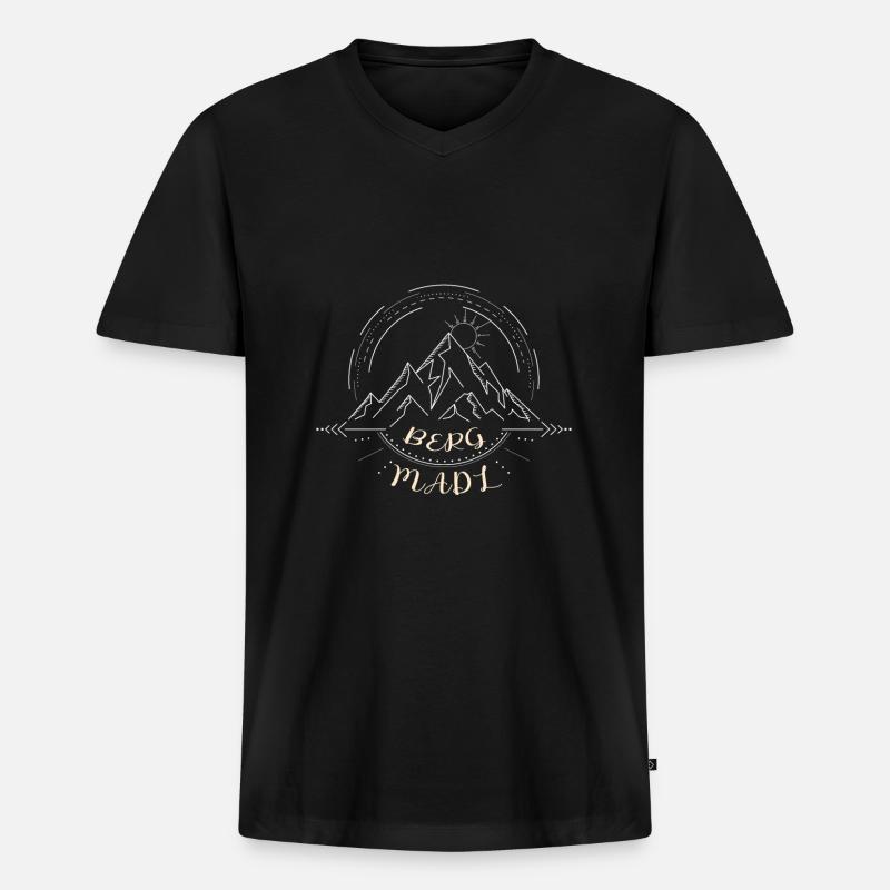 Berg Madl - Männer Premium Bio T-Shirt mit V-Ausschnitt - Schwarz