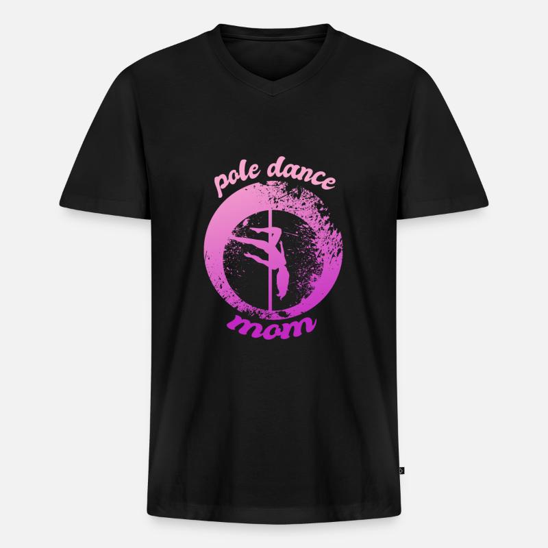 Pole dance mom - Männer Premium Bio T-Shirt mit V-Ausschnitt - Schwarz